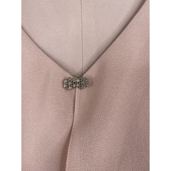 Ignite Evenings Women's Size 14 Dress Mother of the Bride Pink Tiered Chiffon - Picture 3 of 9